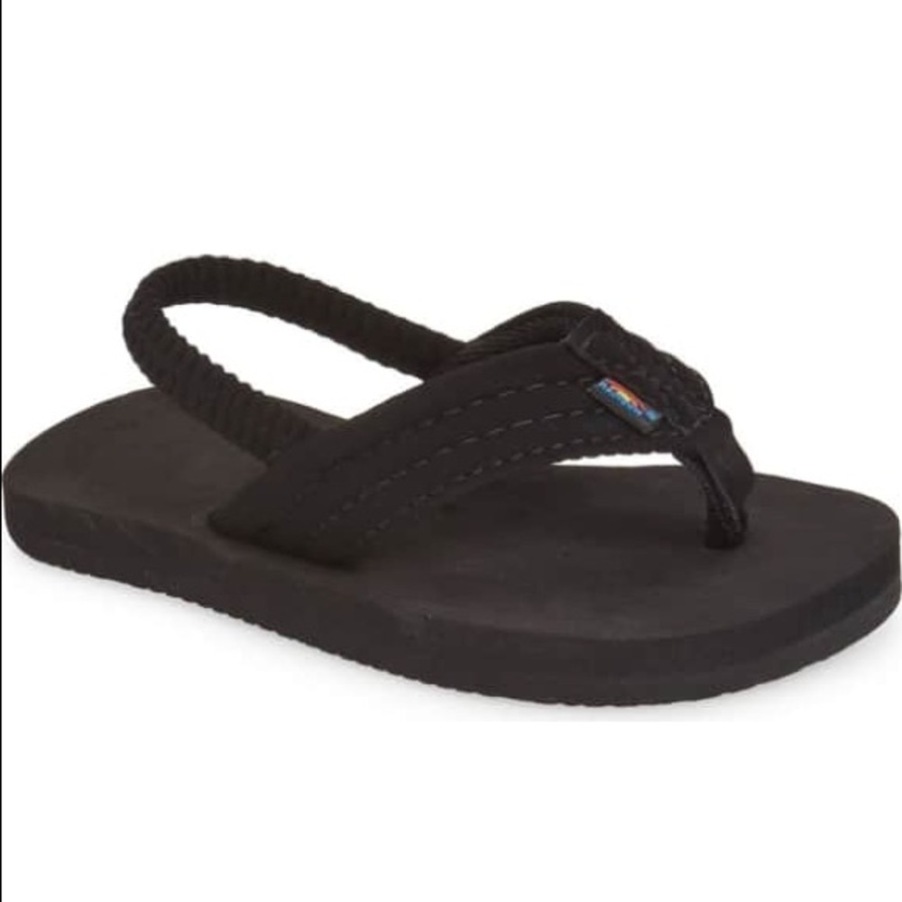 Black Baby Rainbow Flipflops